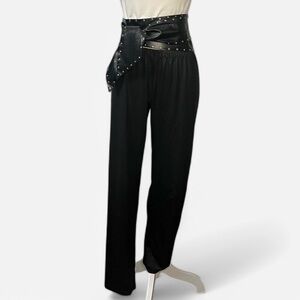 Black Faux leather leggings‎